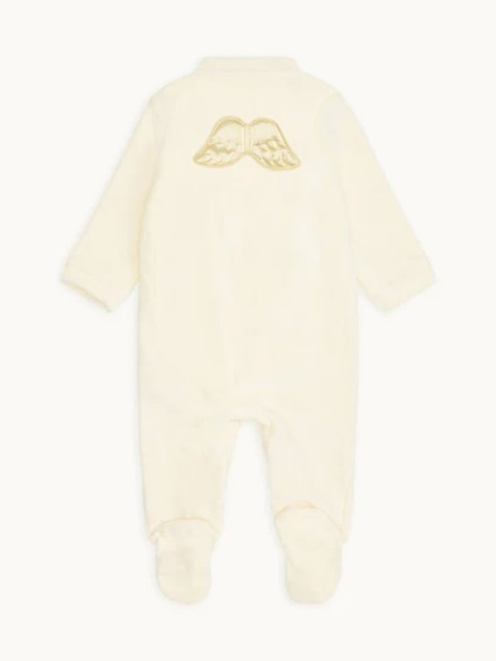 Brand New Marie Chantal Velour Angel Wing Sleepsuit - Gold & Cream
